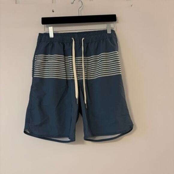 Fair Harbor Mens White Stripes Swim Shorts - Picture 1 of 6